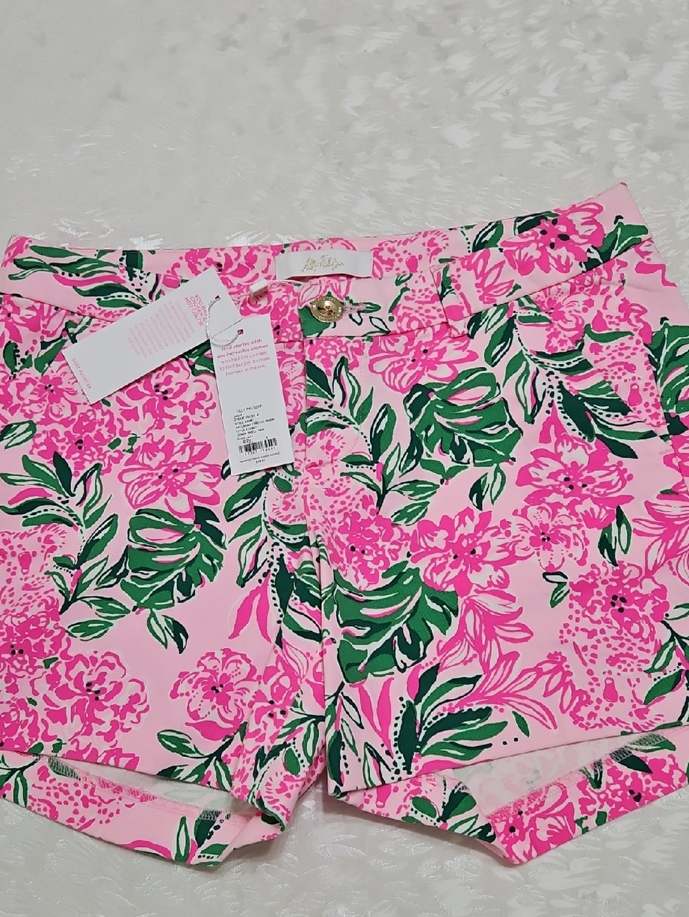 NWT Lilly Pulitzer Callahan Cionch Shell PINK Kasia LaLa High-Waist Shorts - Picture 5 of 11